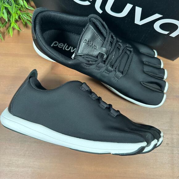 Peluva Men's Strand Lightweight Trainer Toe Barefoot Black Sneakers Size 9 - Picture 3 of 10